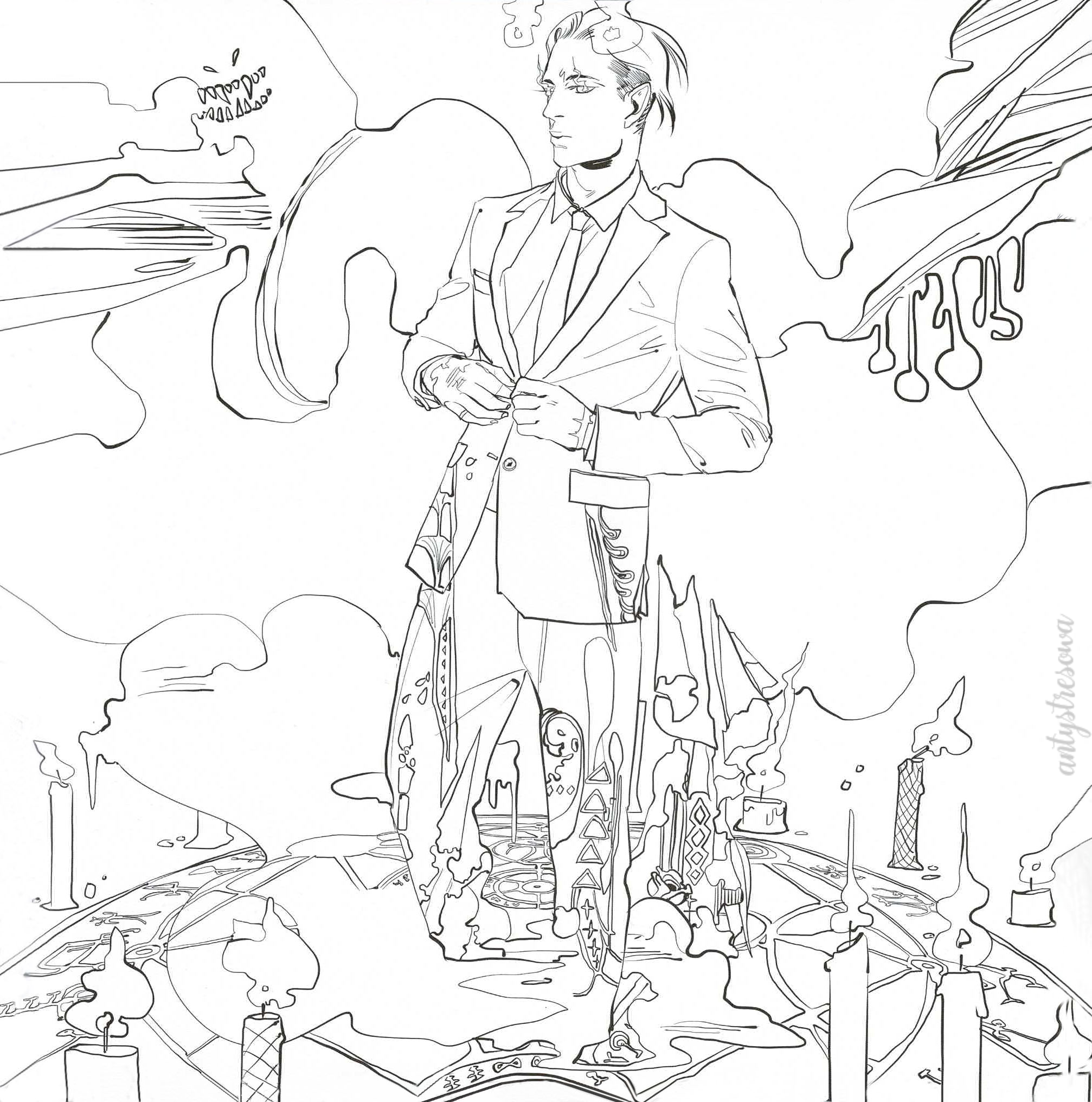 The official Mortal instruments Colouring Book - Cassandra Clare & Cassandra Jean. Asmodeusz.