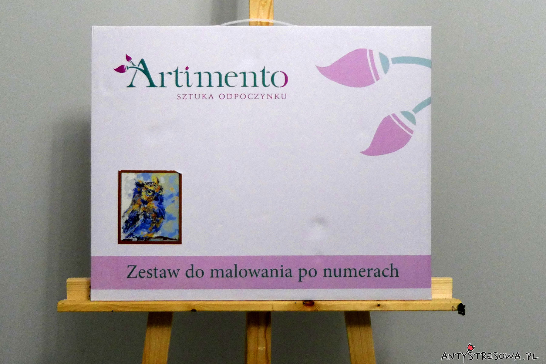 Niebieska sowa - zestaw do malowania po numerach