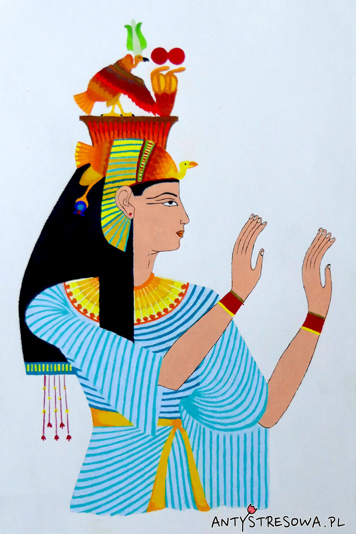 Kolorowanka z książki Artists' Colouring Book, Ancient Egypt