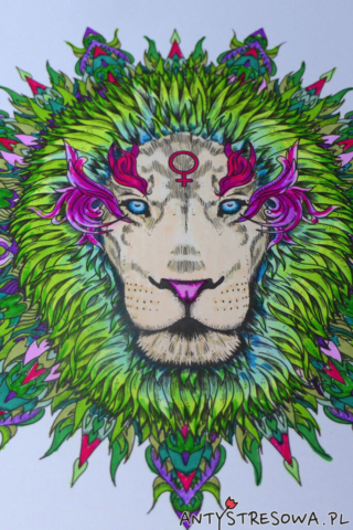 Mandalas Gone Wild - kolorowanka do markerów Chameleon, Lew
