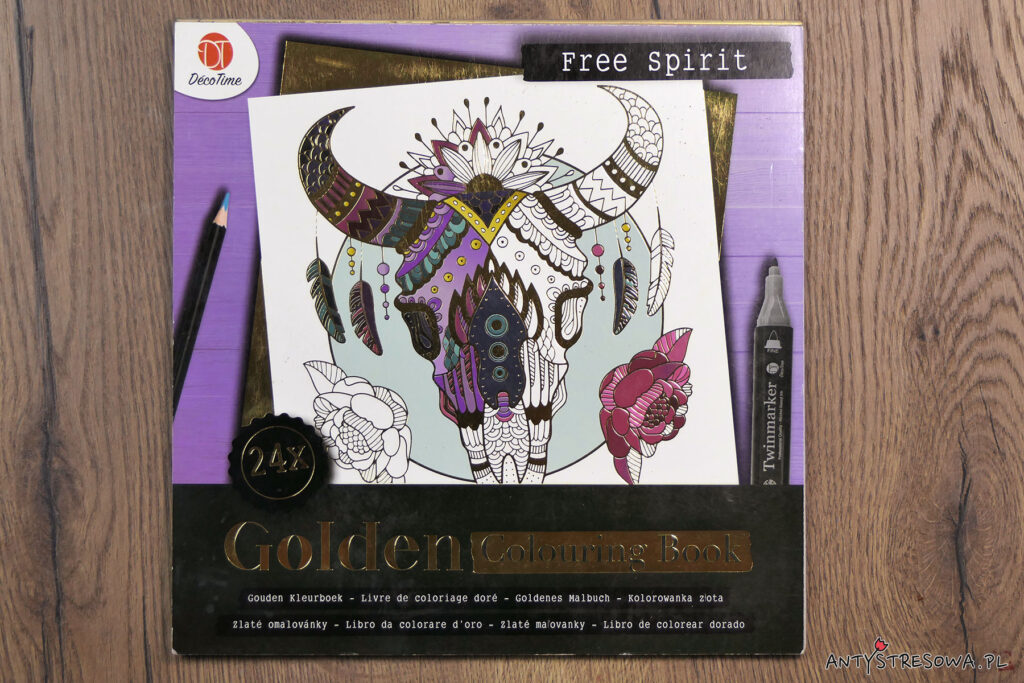 Okładka kolorowanki Golden Colouring Book, Free Spirit