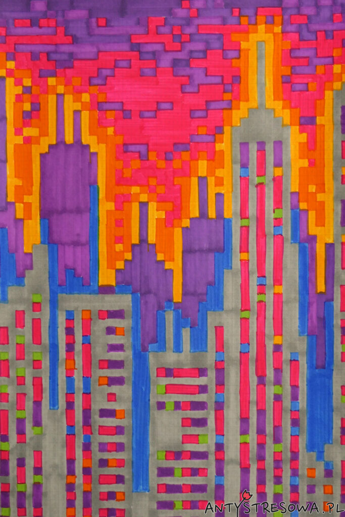 Miasto - kolorowanka numeryczna