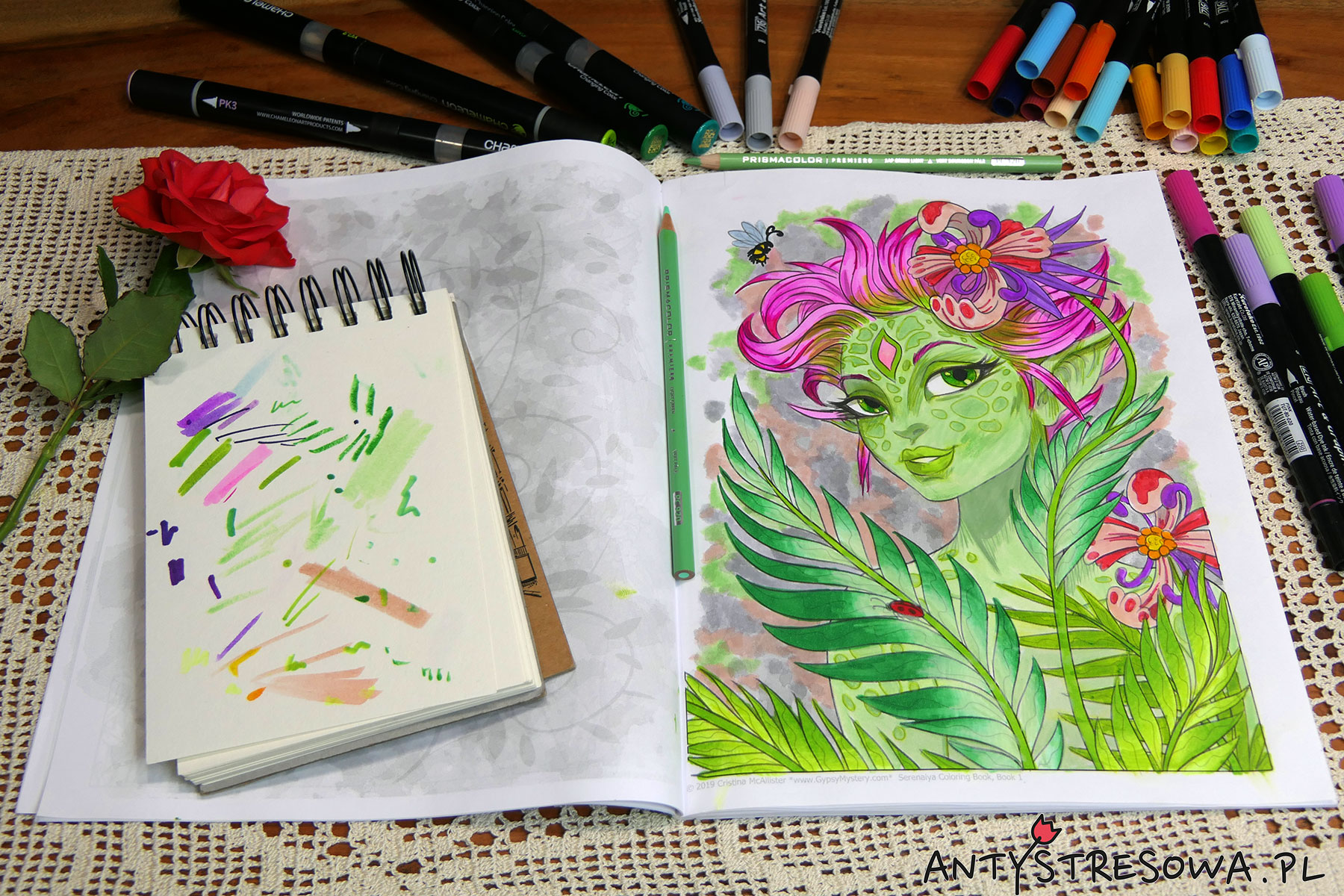 Serenaiya Coloring Book, kolorowanka dla dorosłych elfy